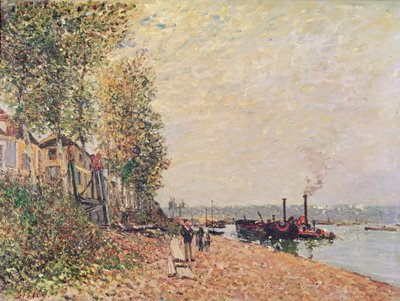 Dampfschiffe auf der Loing bei Saint-Mammes, 1877 von Alfred Sisley